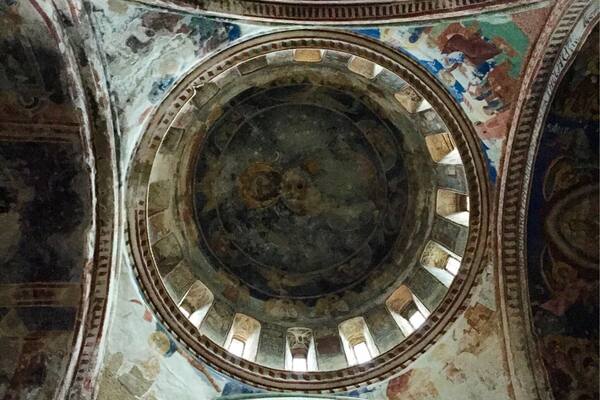 A beautiful church. Beautiful frescoes all over. I was the only one there at the time, it was very quiet.