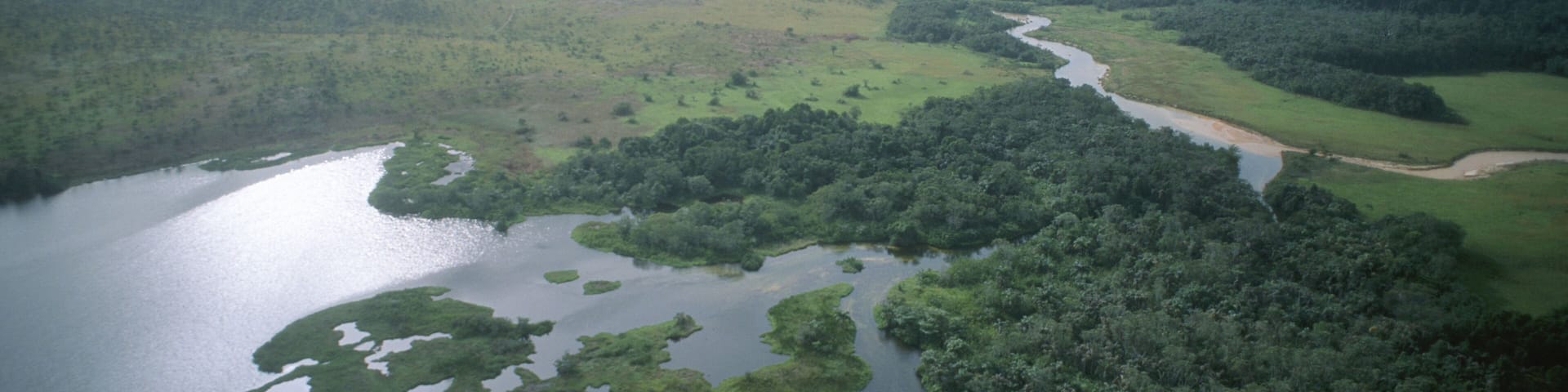 An Aerial View of a Delta at Bateke National Park