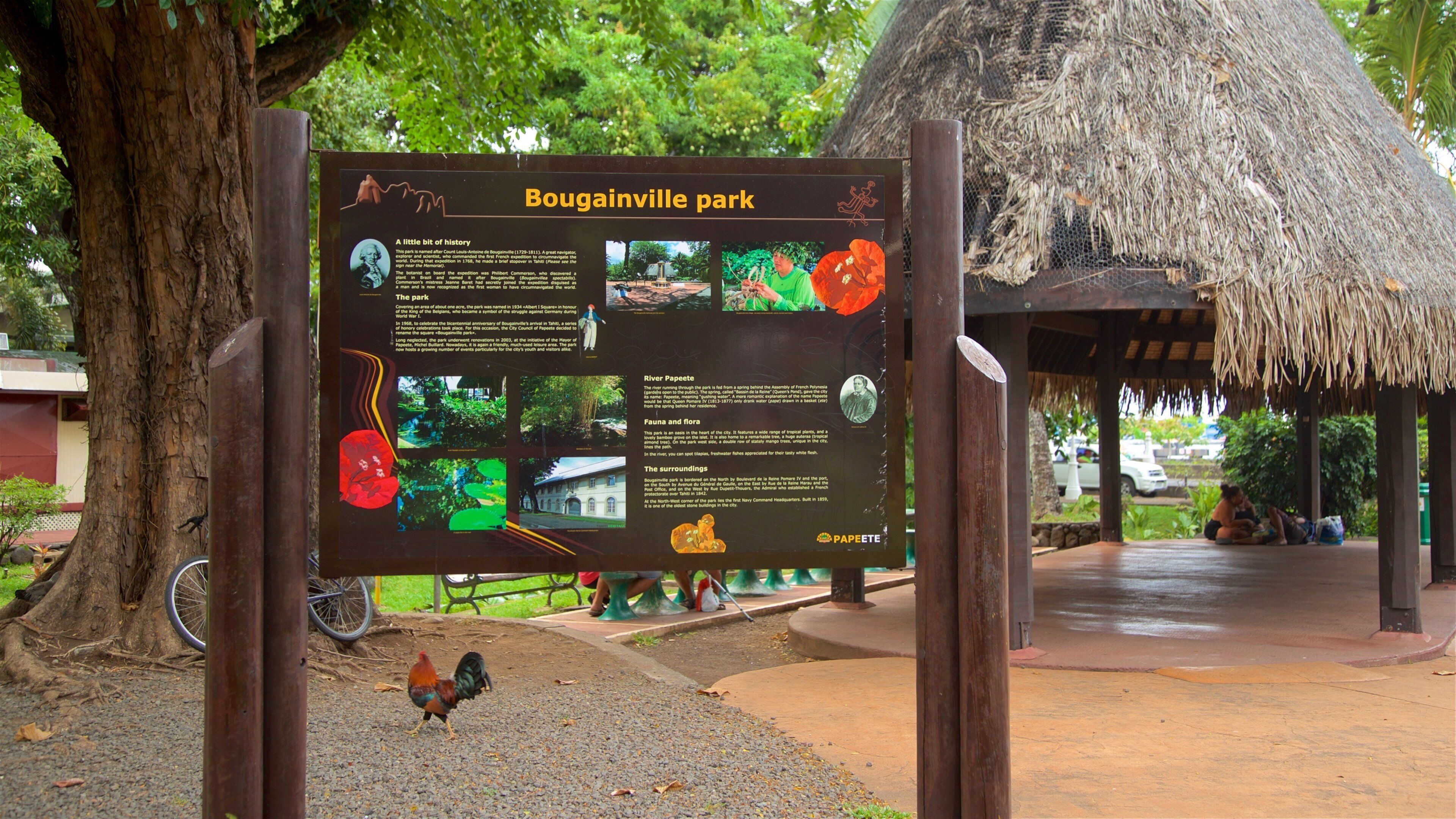 Parc Bougainville featuring a park and signage