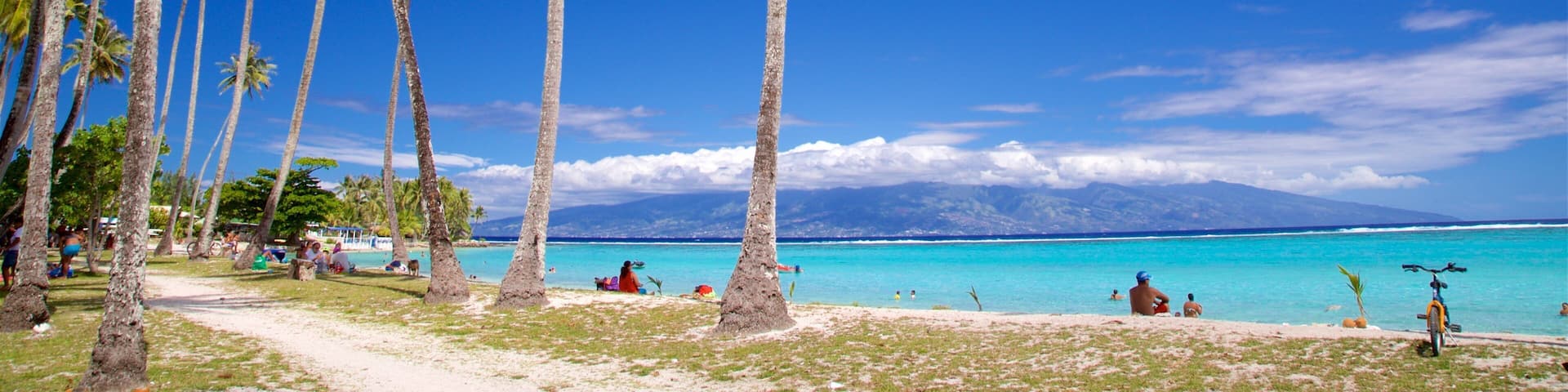 Temae Beach showing tropical scenes, a beach and general coastal views