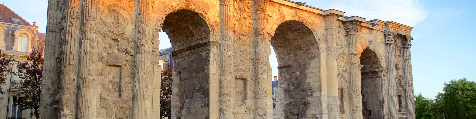 Mars Gate showing heritage elements, a ruin and heritage architecture
