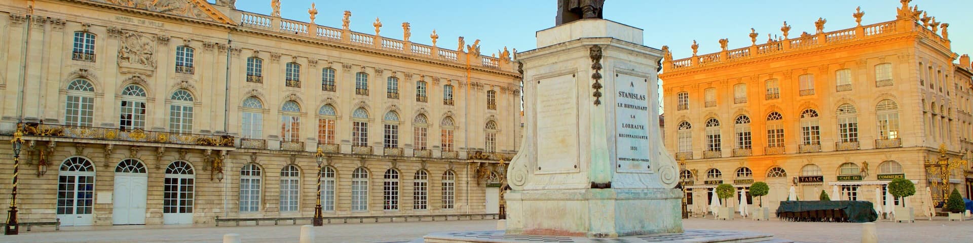 Nancy Hotel de Ville showing a square or plaza and a statue or sculpture