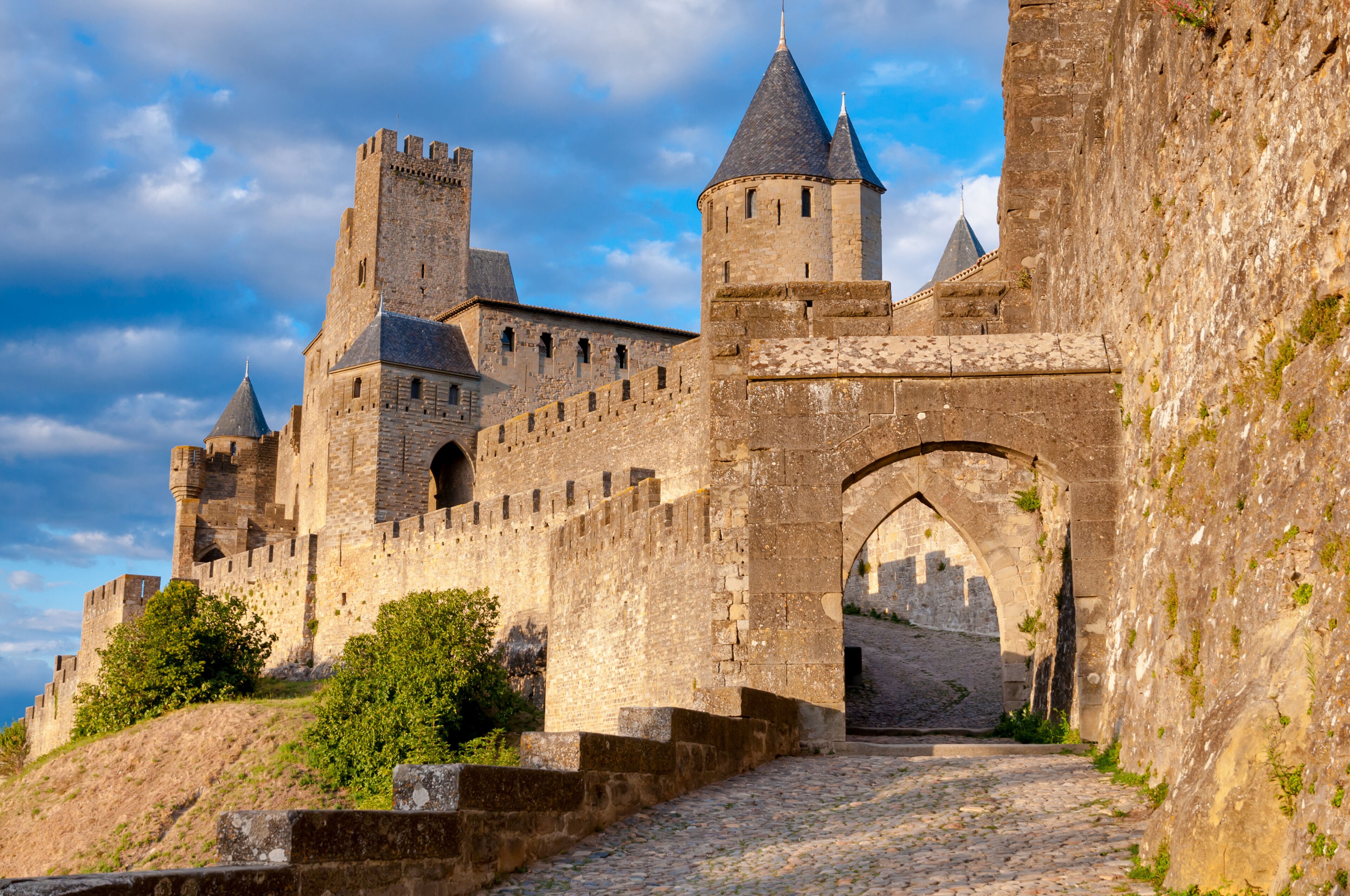 La Porte De Aude at late afternoon in Carcassonne