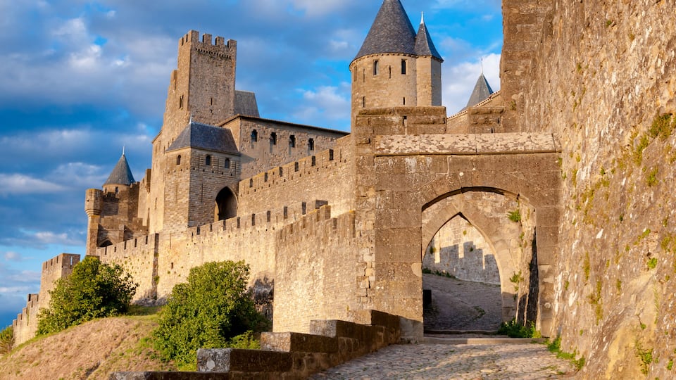 La Porte De Aude at late afternoon in Carcassonne