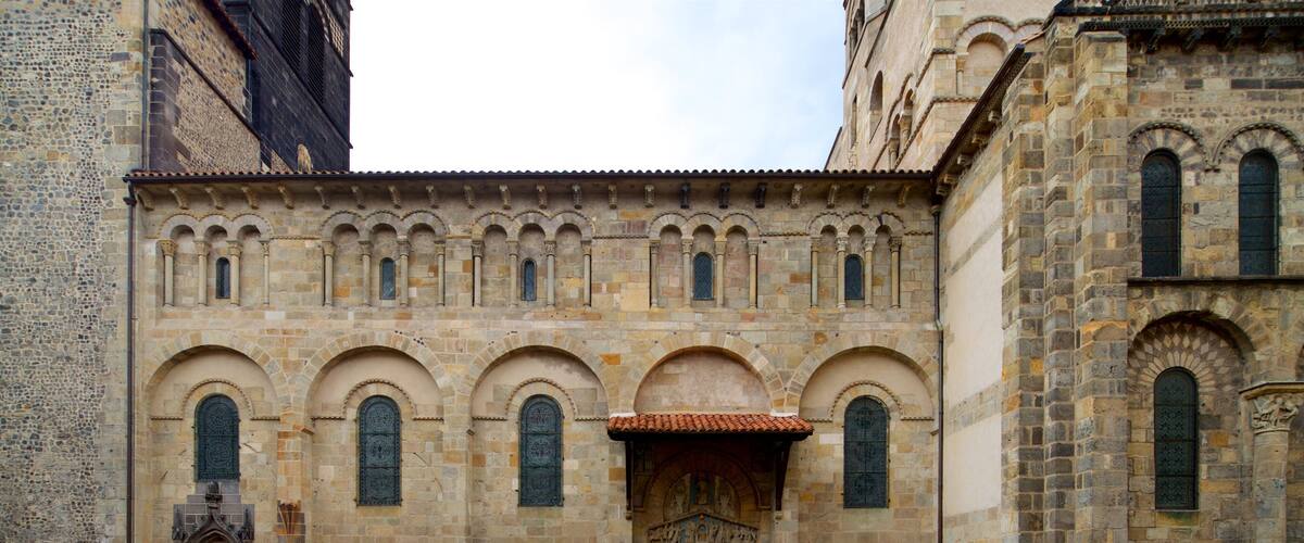 Basilica of Notre-Dame-du-Port which includes heritage architecture as well as an individual male