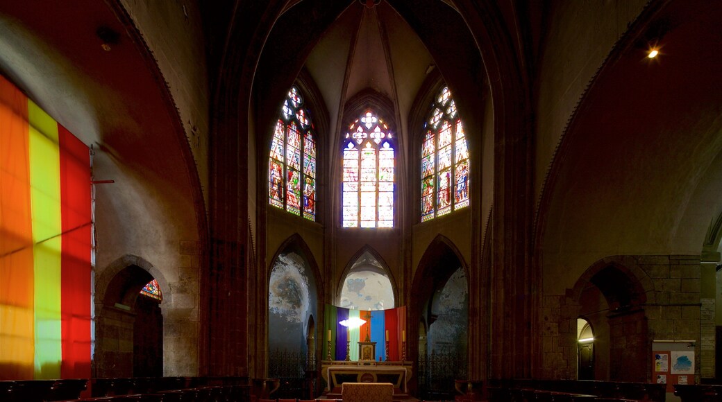 Church of Notre-Dame-du-Marthuret featuring interior views, a church or cathedral and heritage elements