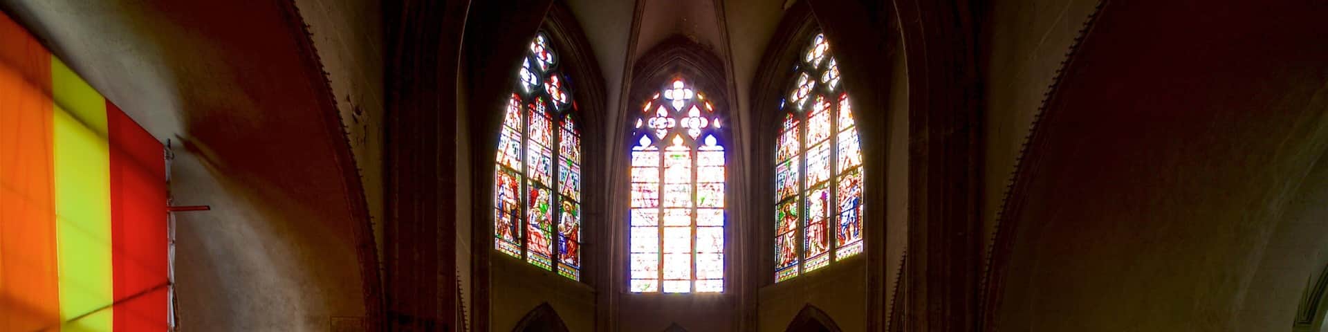 Church of Notre-Dame-du-Marthuret featuring interior views, a church or cathedral and heritage elements