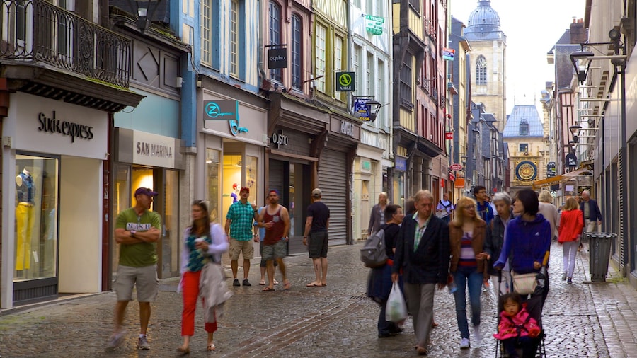 Gros Horloge ofreciendo compras y escenas urbanas