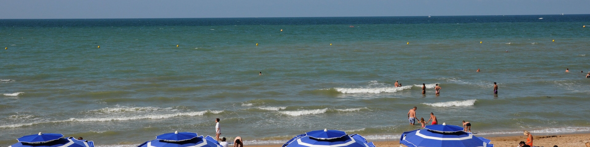 tents on the beach of Cabourg in Normandy
