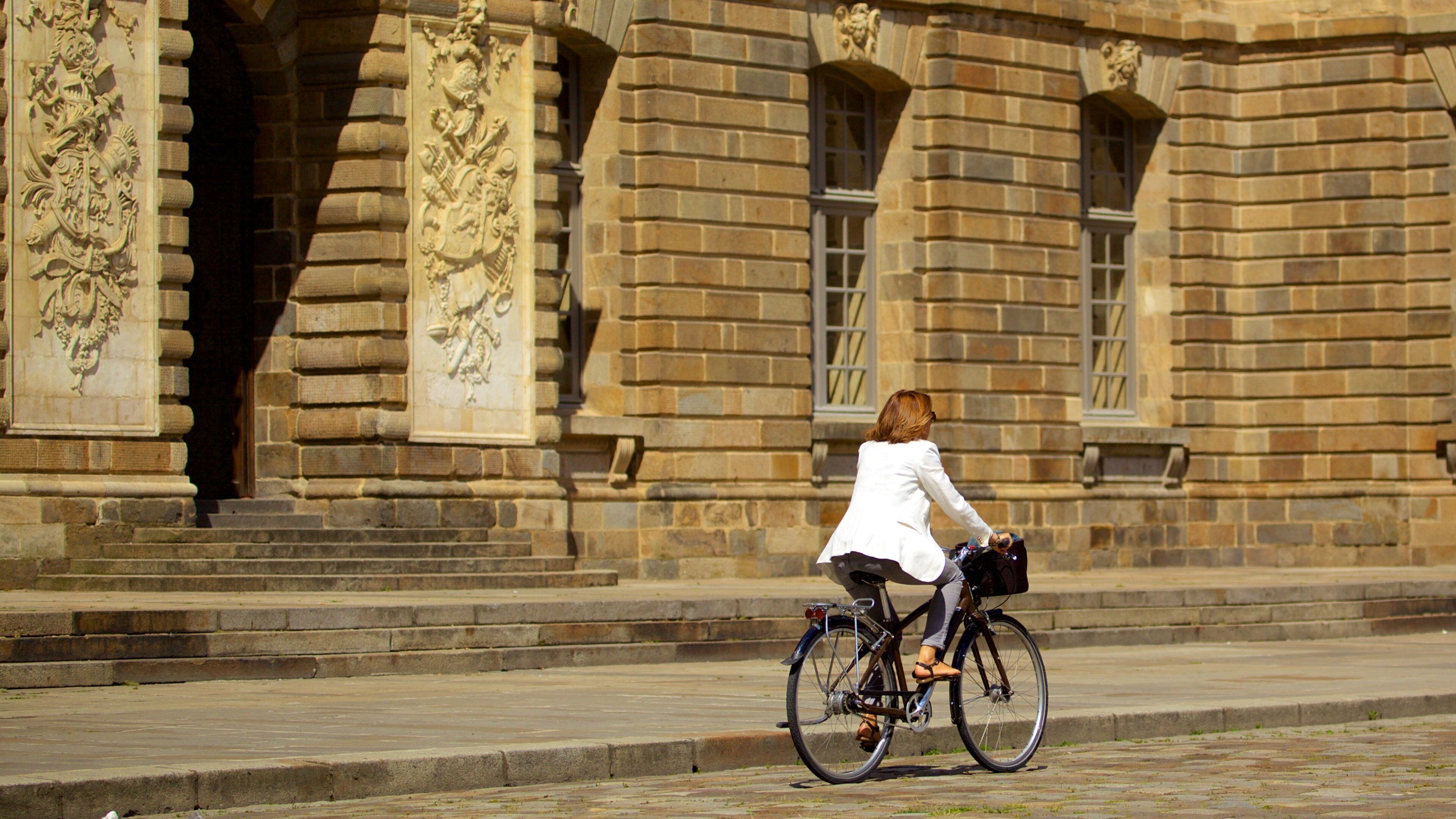 Palais du Parlement caracterizando elementos de patrimônio assim como uma mulher sozinha