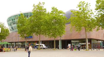 Espace des Sciences featuring a square or plaza as well as an individual male