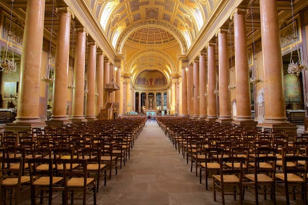 Rennes Cathedral which includes heritage elements, interior views and a church or cathedral