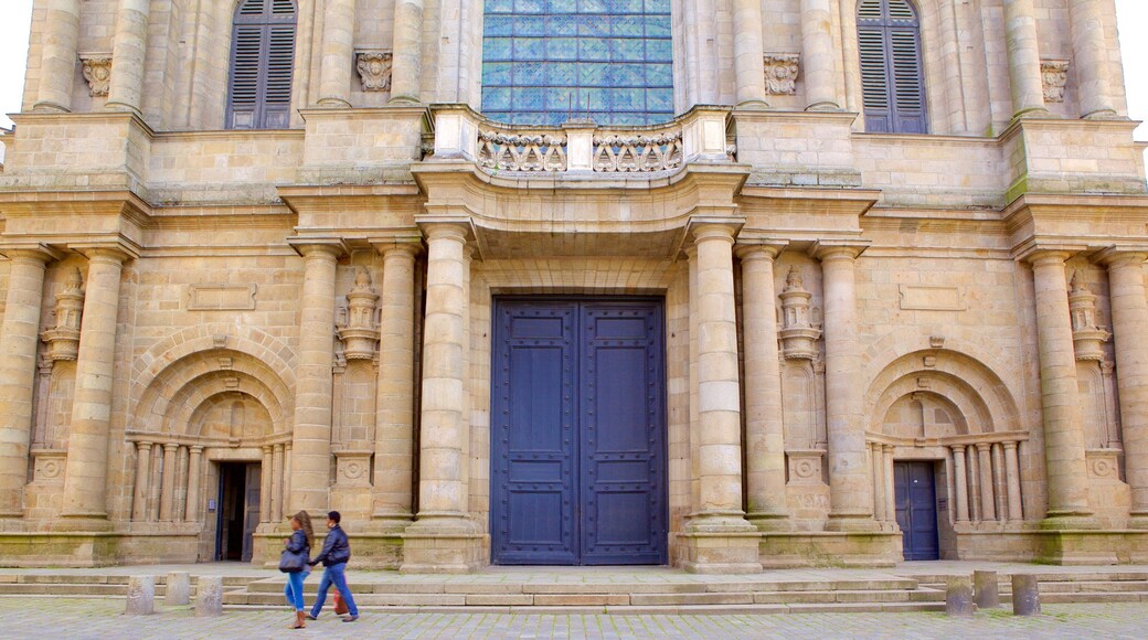 Rennes Cathedral showing heritage elements as well as a couple