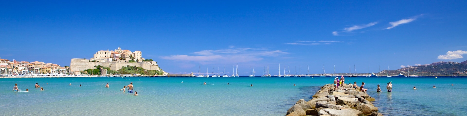 Calvi Beach which includes general coastal views
