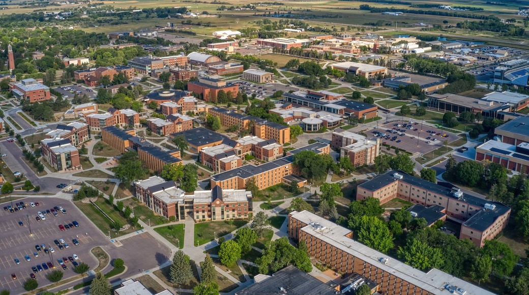 Aerial View of a large University in Brookings, South Dakota