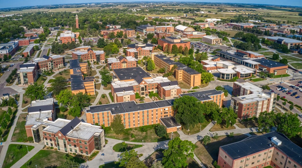 Aerial View of a large University in Brookings, South Dakota