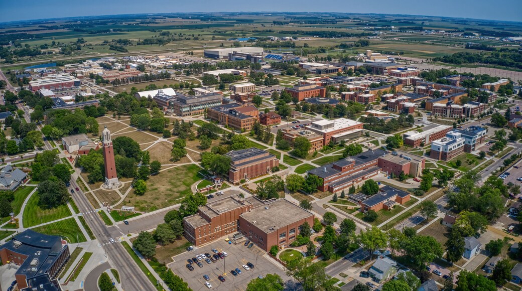 Aerial View of a large University in Brookings, South Dakota