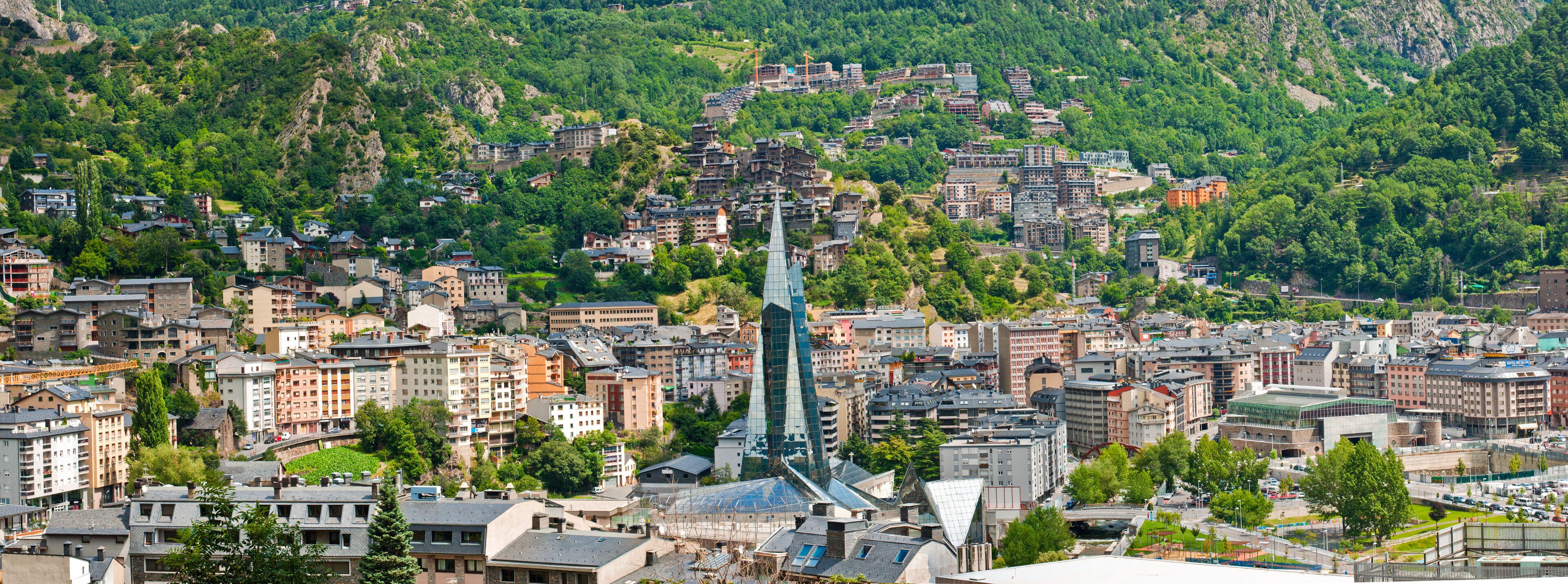 Aerial view of the Andorra la Vella, Andorra