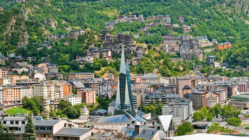 Aerial view of the Andorra la Vella, Andorra