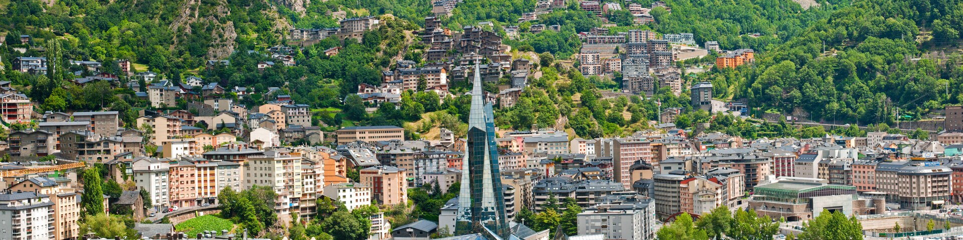 Aerial view of the Andorra la Vella, Andorra