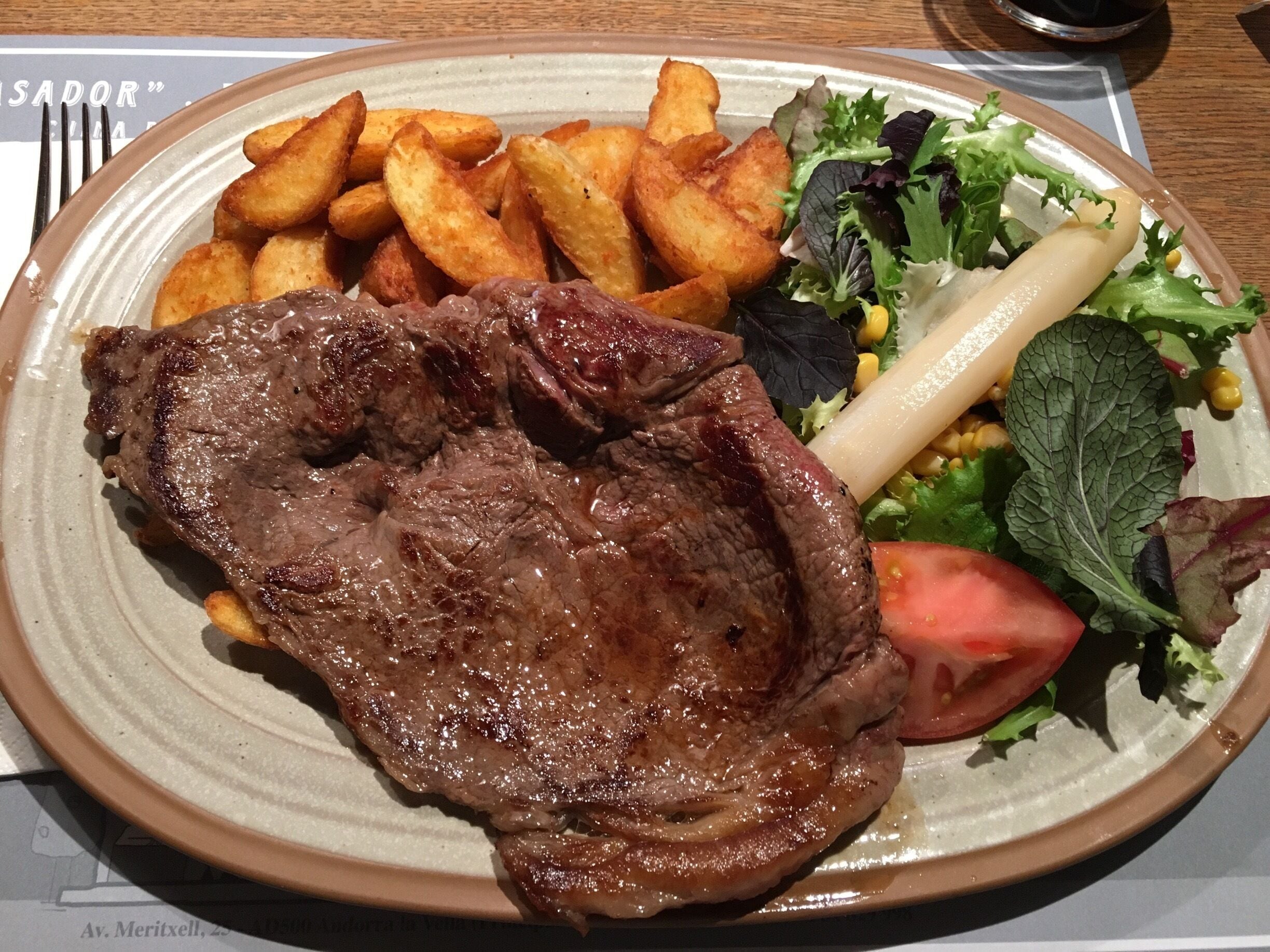 Amazing steak in a restaurant in Andorra la Vella 