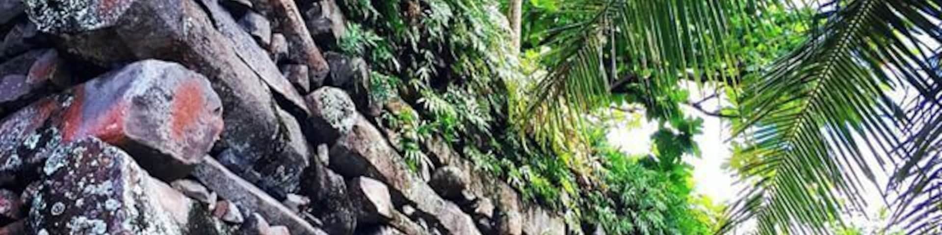 Nan Madol ruins in Pohnpei #FSM. This amazing archeological complex should be on a world heritage list. A series of basalt column islets built on a coral reef, the structures at Nan Madol continue to baffle archeologists. Hire a boar to see all of the intricate structures on the reef, or pay around $7 (a few dollars to a few different gatekeepers) to gain access to the main structure from land. Make sure you take a local with you to negotiate!