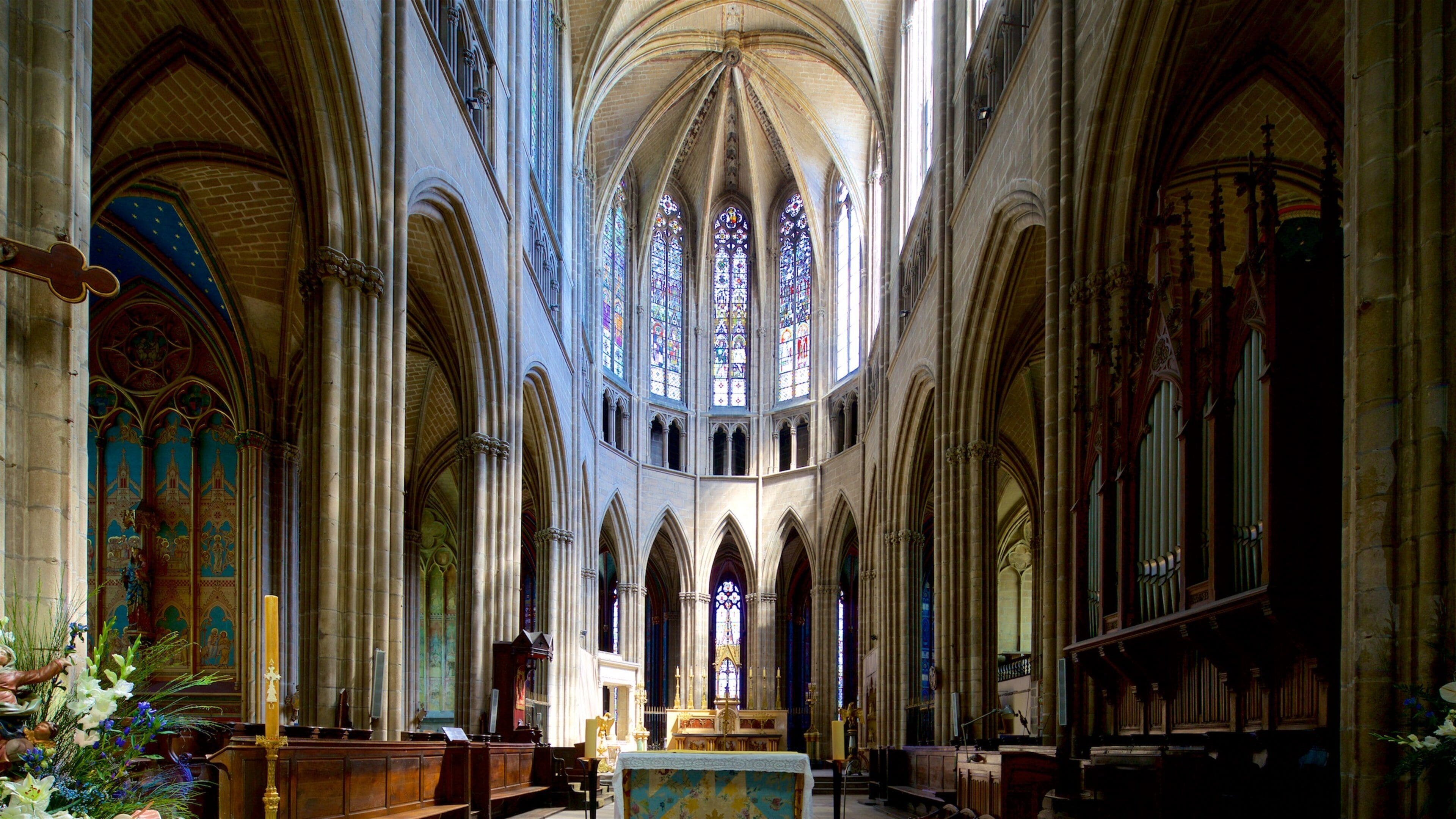 Limoges Cathedral which includes heritage elements, interior views and a church or cathedral