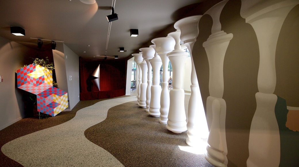 Puzzling World featuring interior views