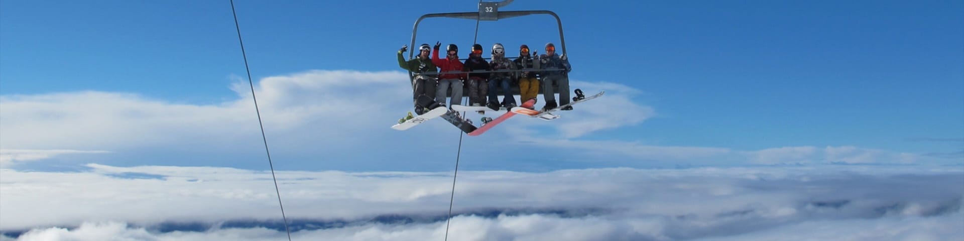 Treble Cone which includes a gondola as well as a small group of people