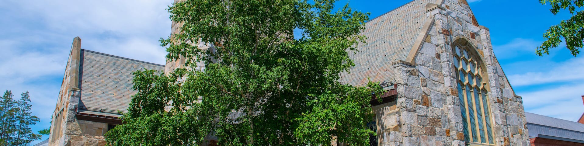 Phillips Church in Phillips Exeter Academy in town center of Exeter, New Hampshire NH, USA.