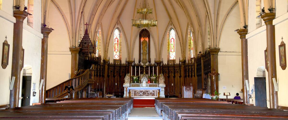 Noumea Cathedral which includes interior views and a church or cathedral
