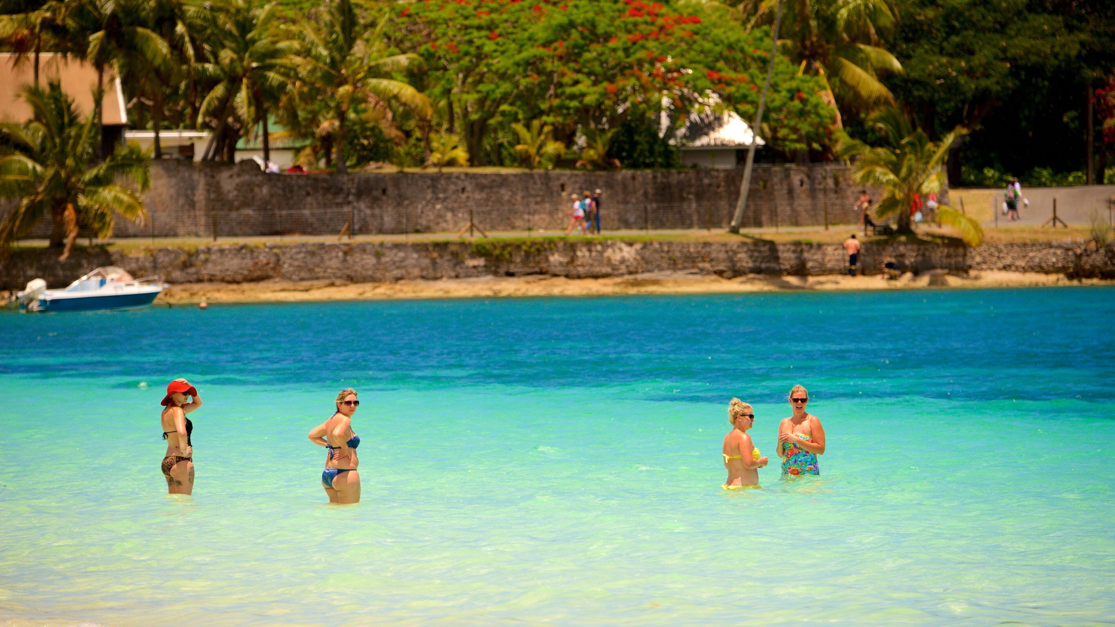 庫塔海灘 呈现出 游泳 和 一般的海岸景觀 以及 小群人
