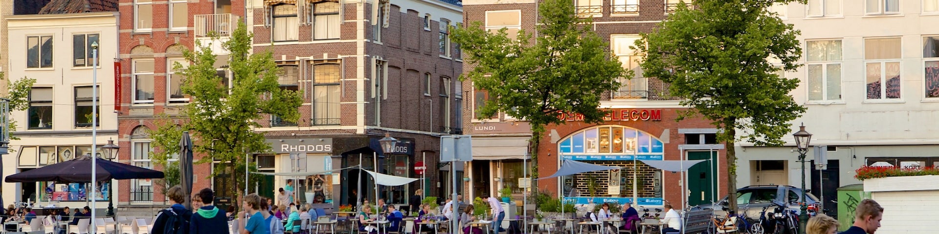 Beestenmarkt which includes a river or creek and a small town or village as well as a large group of people
