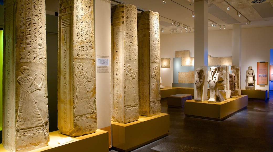 Rijksmuseum van Oudheden which includes interior views, heritage elements and a statue or sculpture