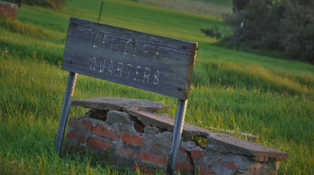 Marker showing where the barracks use to stand. Full of history and s great place to visit!