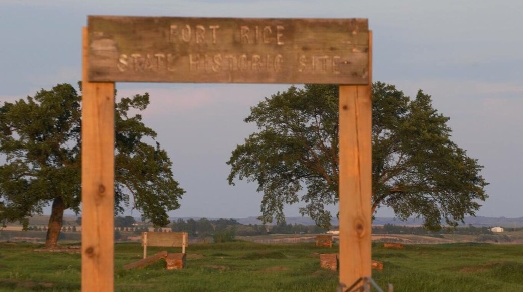 Rice Fort still has a few markers where the old fort and barracks were. See his golden the sun plays across the field as the sun sets!