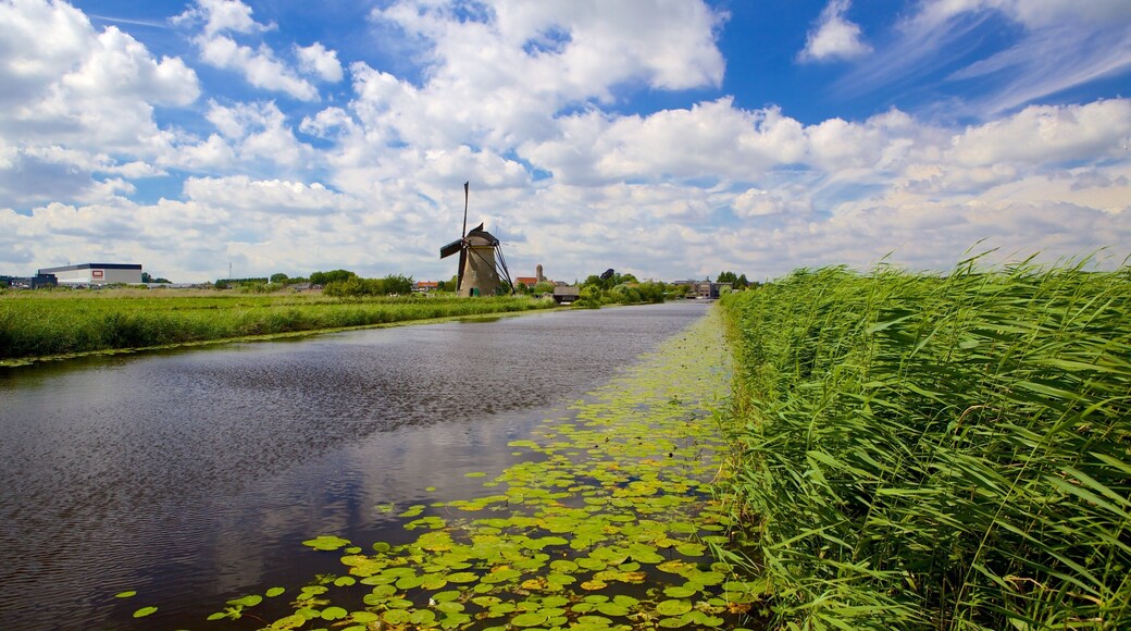 Mill Network at Kinderdijk-Elshout featuring wetlands and a river or creek