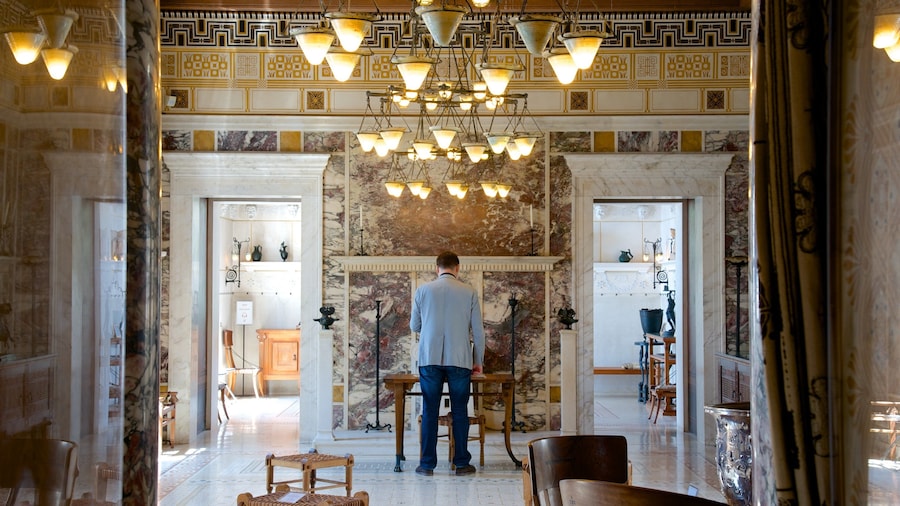 Villa Kerylos som viser interiør såvel som en mand