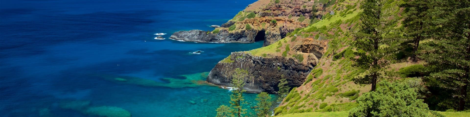Norfolk Island National Park mit einem allgemeine Küstenansicht und schroffe Küste