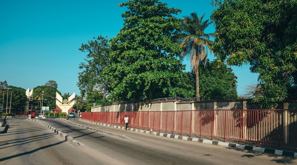 University of Lagos, Nigeria: New look of the main gate of Unilag