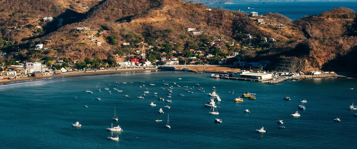 Colorfull panoramic view of bay san juan del sur, nicaragua