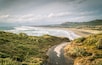 View looking North to Murawai Beach With Winding Path in the Foreground, in Auckland New Zealand