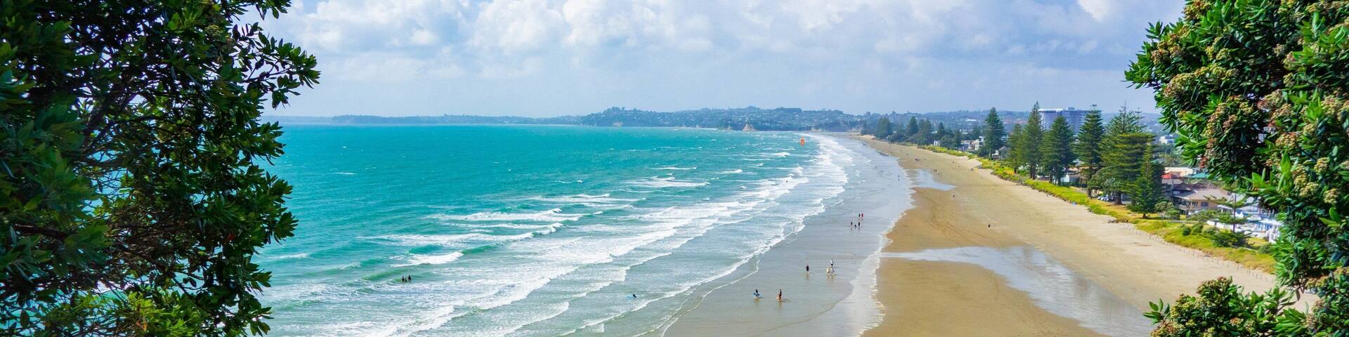 Orewa Beach featuring general coastal views, a beach and landscape views
