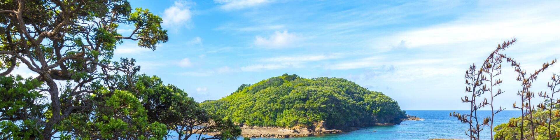 Panoramic View of Goat Island Beach, Leigh Auckland New Zealand; Marine Reserve