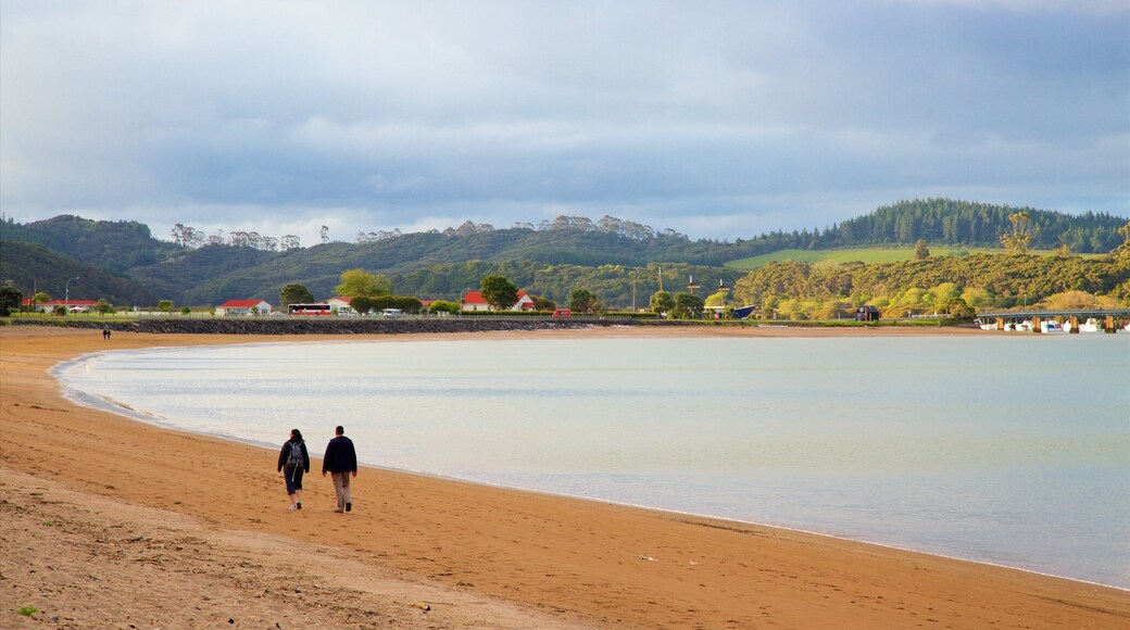 Paihia Beach showing a coastal town, a bay or harbour and a sandy beach