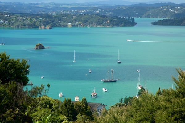 Flagstaff Hill che include lago o sorgente d\'acqua e baia e porto