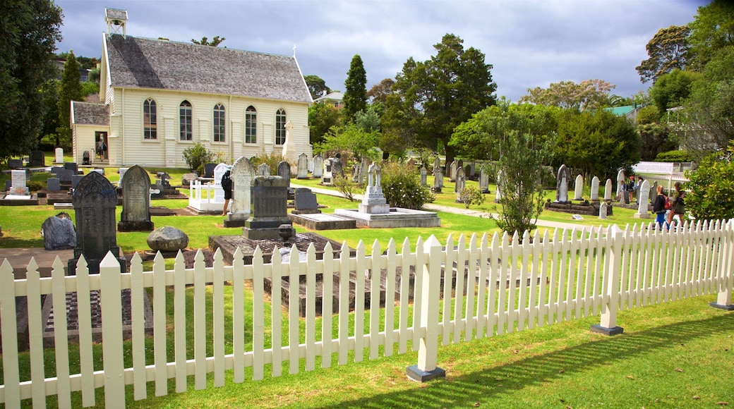 Russell Christ Church showing a church or cathedral and a cemetery