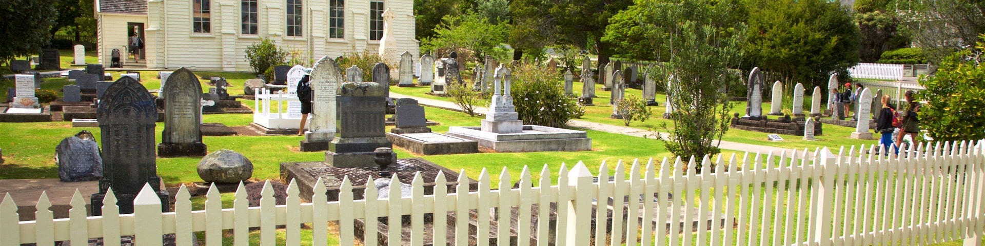 Russell Christ Church showing a church or cathedral and a cemetery