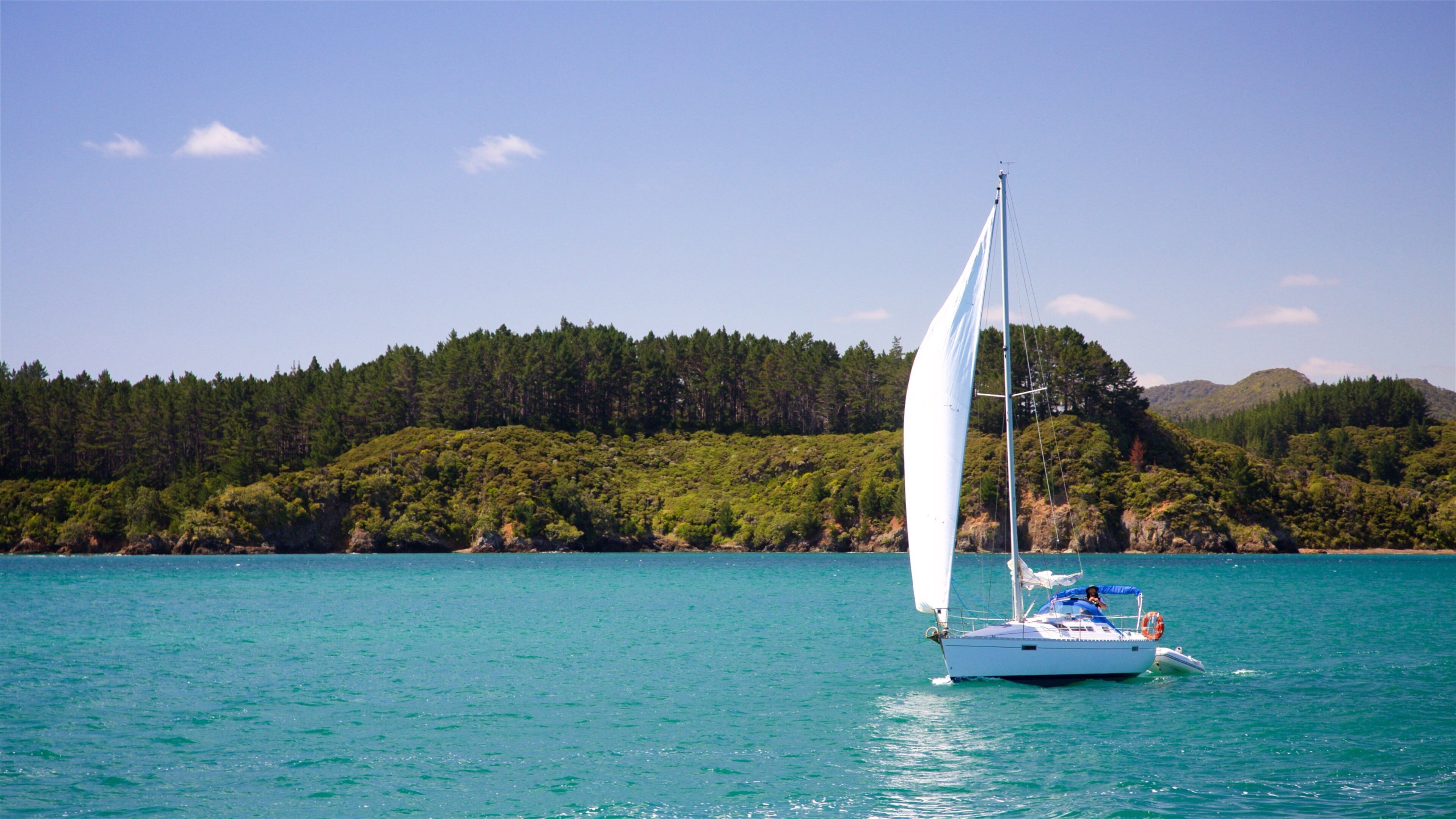 Russell ofreciendo navegación y una bahía o puerto