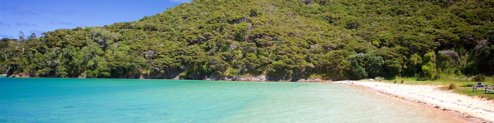 Russell showing a bay or harbor and a sandy beach